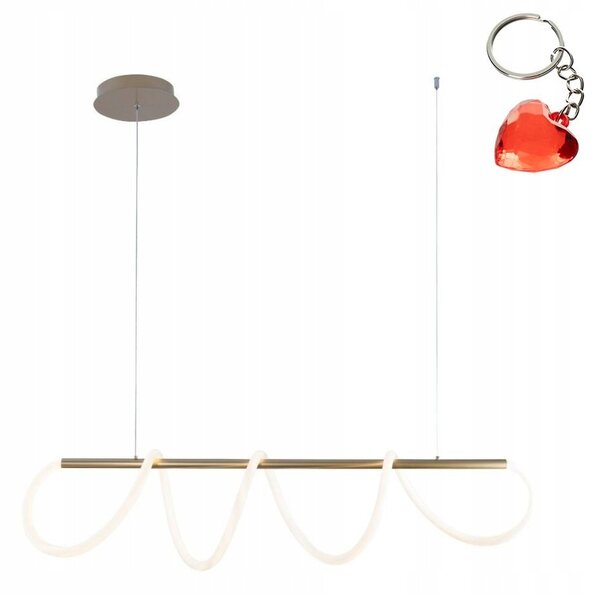 Závěsná lampa Zuma Line zlatá, moderní, 150 cm, integrovaná LED, 3500 lm