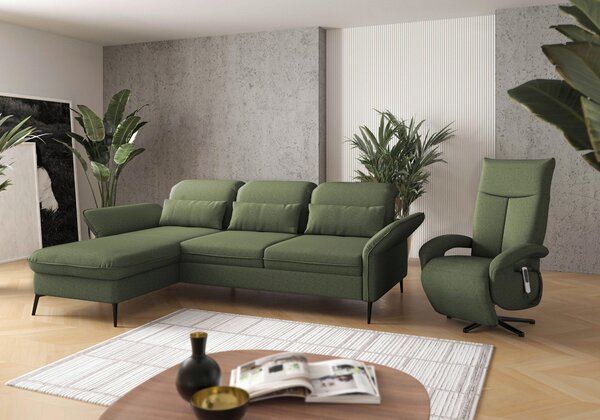 ROHOVÁ SEDAČKA, textil, olivově zelená Sit & More - Sedací soupravy, Online Only