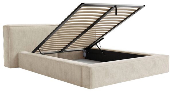 ČALOUNĚNÁ POSTEL, 180/200 cm, béžová Boxxx - Postele s úložným prostorem, Online Only