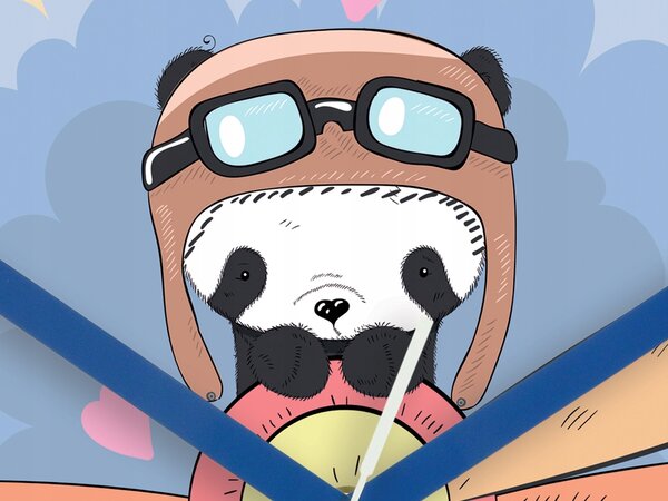 Nástěnné hodiny PANDA PILOT pro dětský pokoj NOVINKA