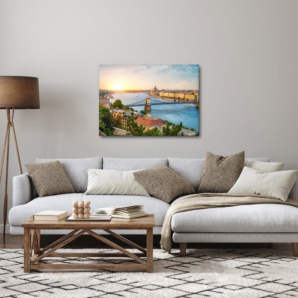 Obraz města Budapešť s řekou (70x50 cm)
