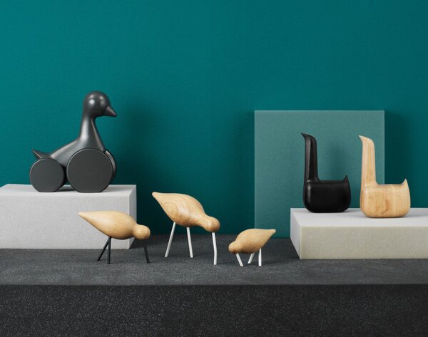 Normann Copenhagen Dřevěný ptáček Shorebird Small, oak / black