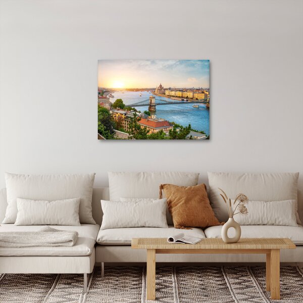 Obraz města Budapešť s řekou (70x50 cm)