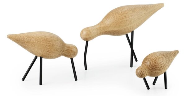 Normann Copenhagen Dřevěný ptáček Shorebird Medium, black / black