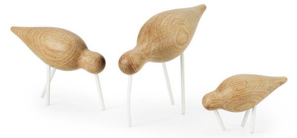 Normann Copenhagen Dřevěný pták Shorebird Large, oak / white