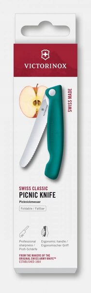 Victorinox 6.7834.FC1, skládací nůž do kuchyně, zoubkovaná čepel 11 cm, pojistka