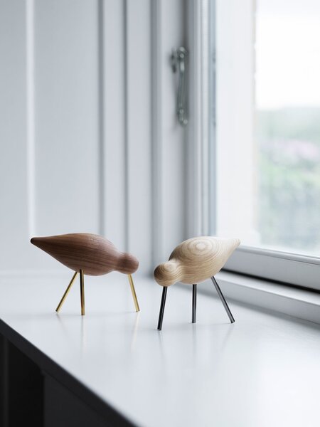 Normann Copenhagen Dřevěný pták Shorebird Large, walnut / brass