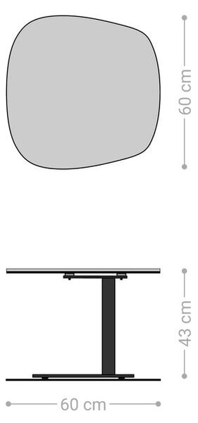 DELIFE Konferenční stolek Edge tvar oválný 60×60 cm keramika Onyx Pearl Eleny nerezová ocel kartáčovaná