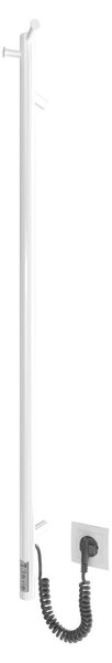Koupelnový radiátor RAY 25W/230V 110x30 cm IP44 nerez/bílá