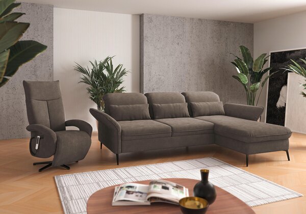 ROHOVÁ SEDAČKA, textil, jílová barva Sit & More - Sedací soupravy, Online Only