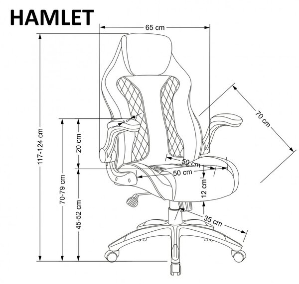 Halmar Kancelářská židle HAMLET černá/šedá