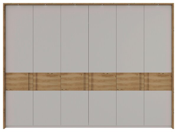 ŠATNÍ SKŘÍŇ S OTOČNÝMI DVEŘMI, dub, barvy dubu, světle šedá, 301,5/222/60 cm Dieter Knoll - Šatní skříně