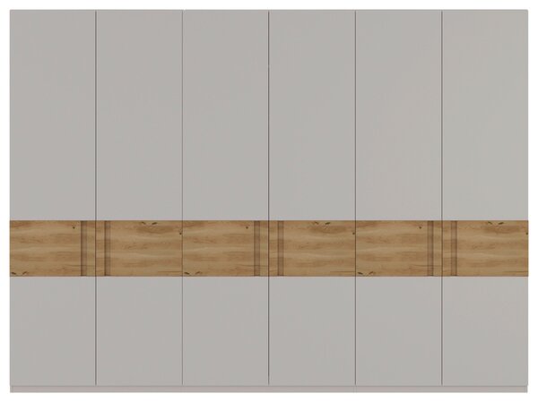 ŠATNÍ SKŘÍŇ S OTOČNÝMI DVEŘMI, dub, barvy dubu, světle šedá, 301,5/222/60 cm Dieter Knoll - Šatní skříně