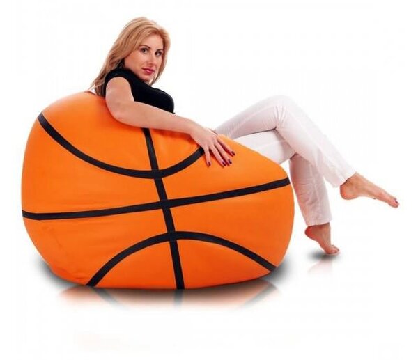 Sedací vak basketbalová barevná míč ekokůže TiaHome