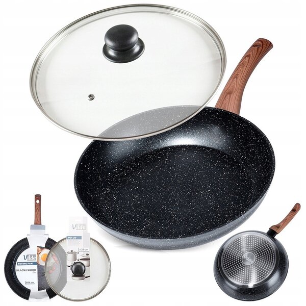 Tradiční pánev Vilde Black&Wood 28 cm granitová
