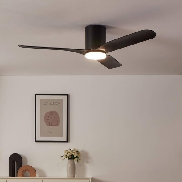 Eglo 35176 - LED Stm. stropní ventilátor KAWANA LED/17W/230V pr. 132 cm černá+DO