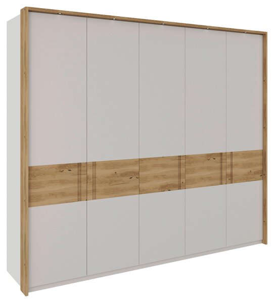 ŠATNÍ SKŘÍŇ S OTOČNÝMI DVEŘMI, dub, barvy dubu, světle šedá, 251,5/225/60 cm Dieter Knoll - Šatní skříně