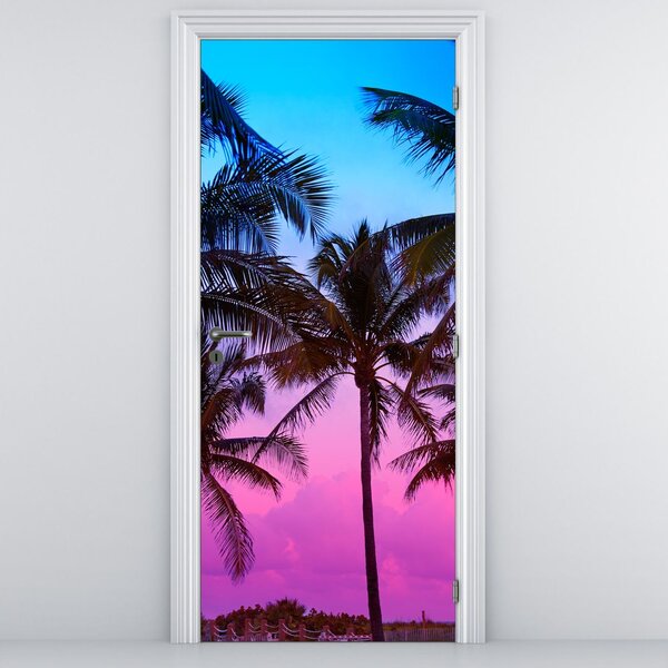 Fototapeta na dveře - Palmy v Miami (95x205cm)
