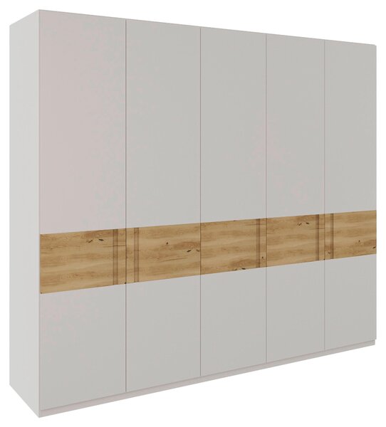 ŠATNÍ SKŘÍŇ S OTOČNÝMI DVEŘMI, dub, barvy dubu, světle šedá, 251,5/225/60 cm Dieter Knoll - Šatní skříně