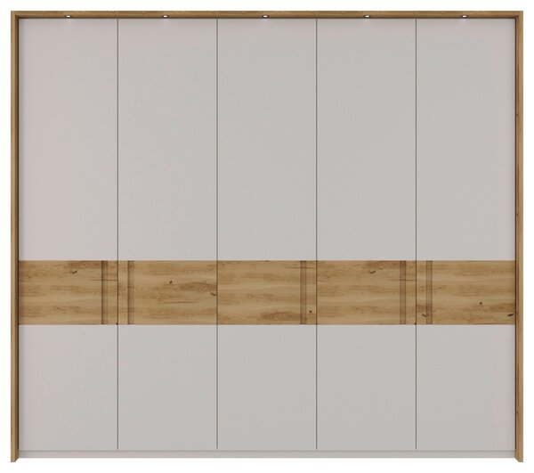ŠATNÍ SKŘÍŇ S OTOČNÝMI DVEŘMI, dub, barvy dubu, světle šedá, 251,5/225/60 cm Dieter Knoll - Šatní skříně