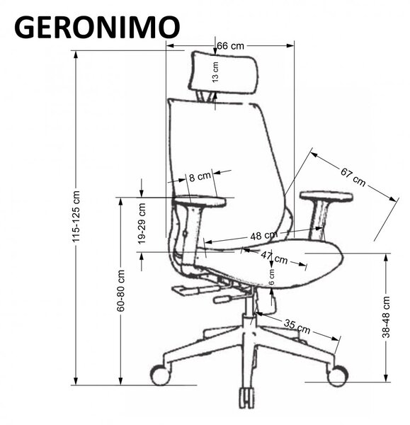 Kancelářská ergonomická židle GERONIMO — síť, černá
