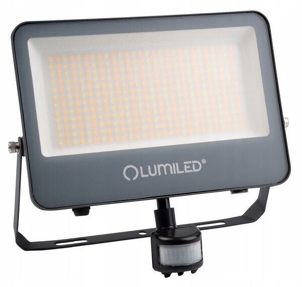 LED reflektor Lumiled 100 W šedý s pohybovým senzorem IP65