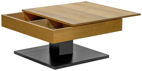 KONFERENČNÍ STOLEK, černá, barvy dubu, dřevo, kompozitní dřevo, 75/75/38 cm Boxxx - Konferenční stolky