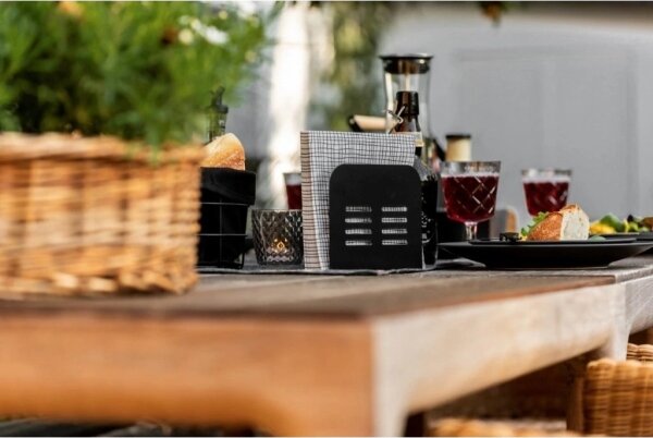 WENKO 55025100-Držák ubrousků BLACK OUTDOOR KITCHEN 15x12,5 cm černá