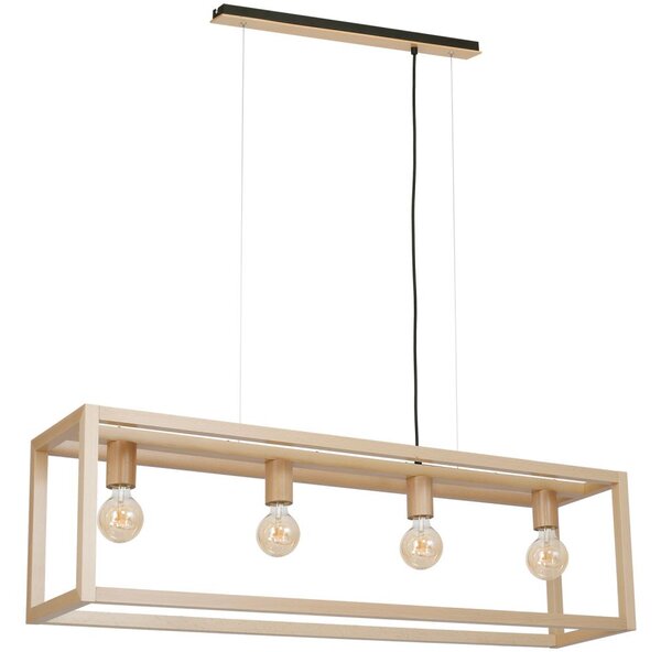 Lustr na lanku LEGNO 4xE27/60W/230V