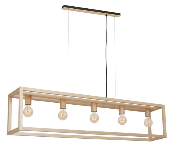Lustr na lanku LEGNO 5xE27/60W/230V