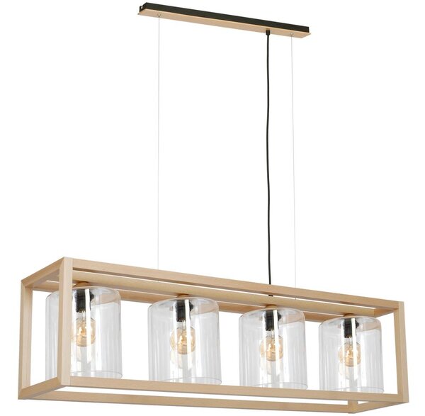 Lustr na lanku LEGNO 4xE27/60W/230V
