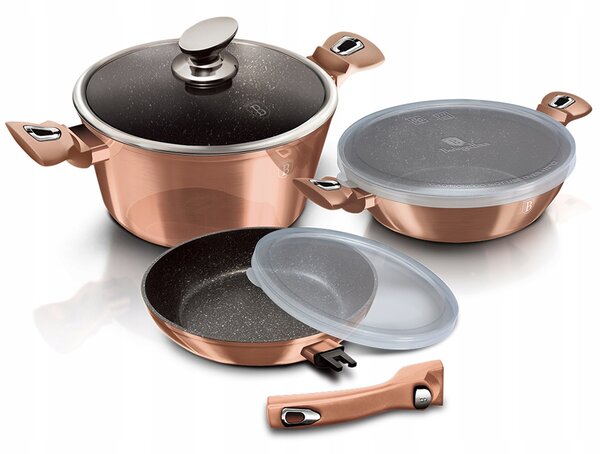 Sada hrnců Berlinger Haus ROSE GOLD hliníková 6 ks