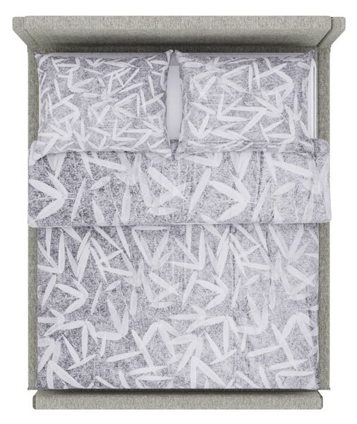 Tegatex Povlečení mikroflanel - listy na šedém podkladu 70*90 cm, 140*200 cm