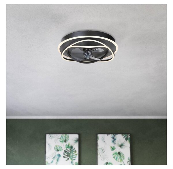 Eglo 35146 - LED Stm. stropní ventilátor NAMORI 4xLED/9W/230V pr.50cm černá + DO