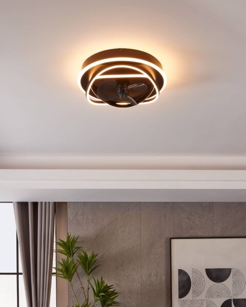 Eglo 35146 - LED Stm. stropní ventilátor NAMORI 4xLED/9W/230V pr.50cm černá + DO