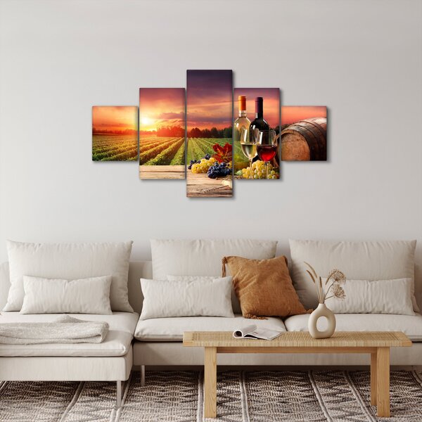 Obraz vinice s vínem (125x70 cm)