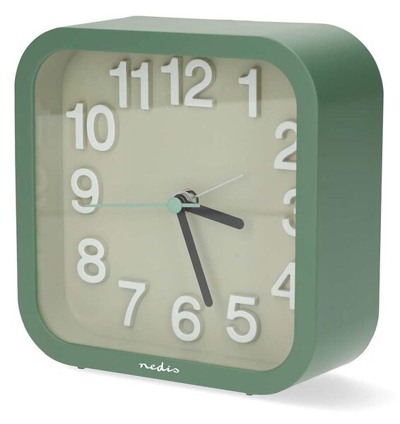 Nedis CLDK1004GN - Analogový budík 1xAA zelená