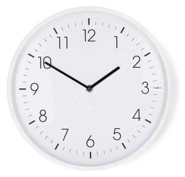 Nedis CLWA1226WT - Nástěnné hodiny pr. 30,8 cm 1xAA bílá