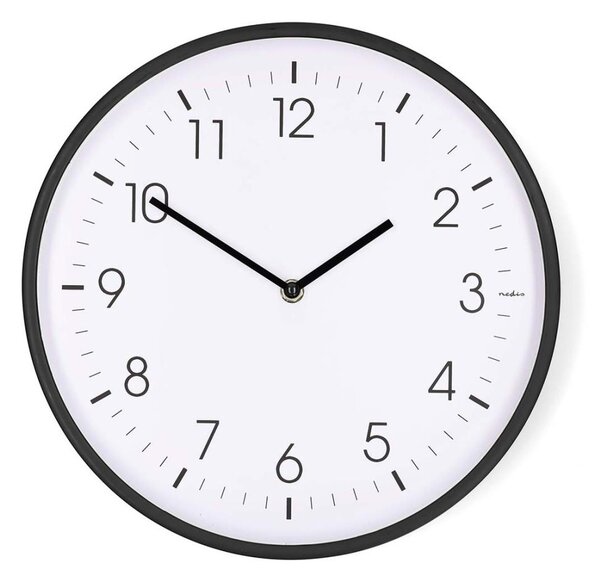 Nedis CLWA1226BK - Nástěnné hodiny pr. 30,8 cm 1xAA černá