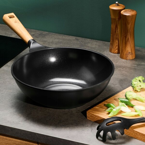 Wok Gerlach 28 cm keramický černý NATUR