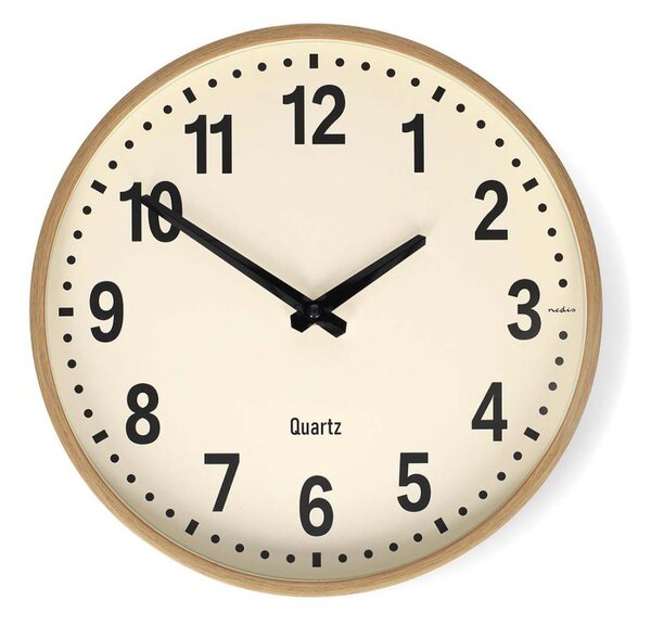 Nedis CLWA2226WD - Nástěnné hodiny pr. 30,8 cm 1xAA dřevo