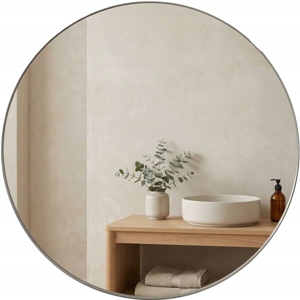 Zrcadlo SCENA LIVING nástěnné kulaté kovový rám 800 x 800 mm