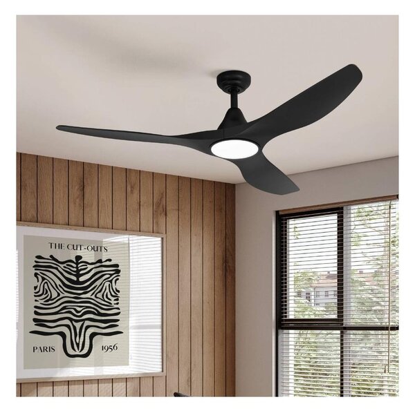 Eglo 35114 - LED Stropní ventilátor PORTSEA LED/20W/230V pr.132cm černá + DO