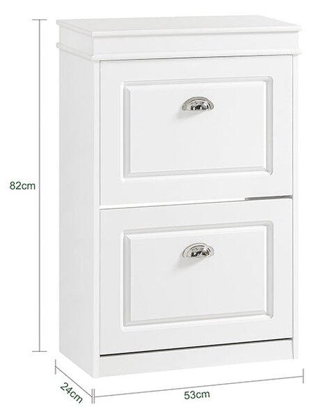 SoBuy FSR78-W Botník Komoda na boty Bílá 54x83x24cm