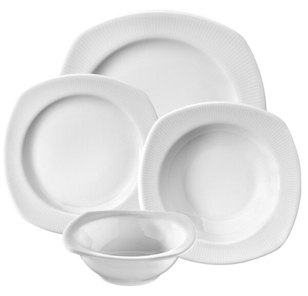 Jídelní sada 24 ks bílá/porcelán
