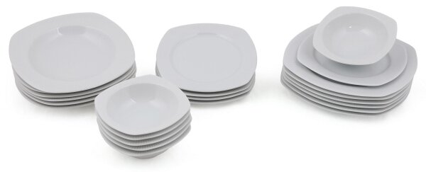 Jídelní sada 24 ks bílá/porcelán