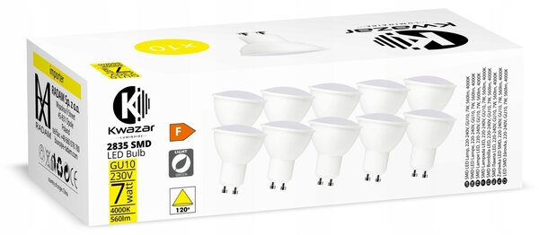 LED žárovka Kwazar Luminaire GU10 7 W 560 lm bílá neutrální 10 ks