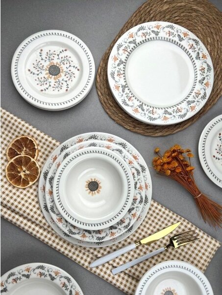 Jídelní sada 24 ks pestrobarevná/porcelán
