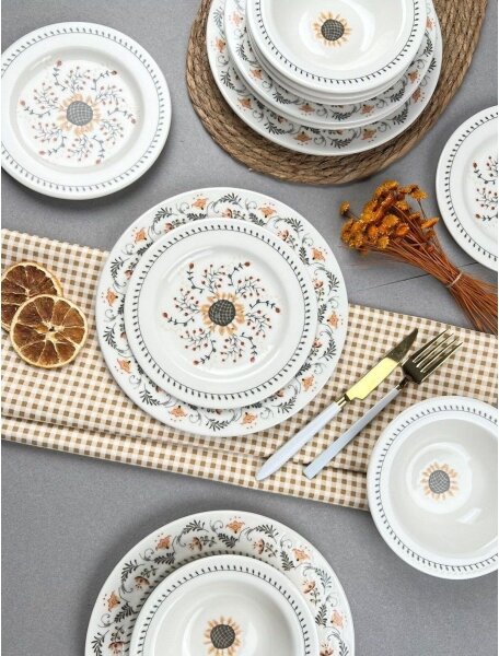 Jídelní sada 24 ks pestrobarevná/porcelán