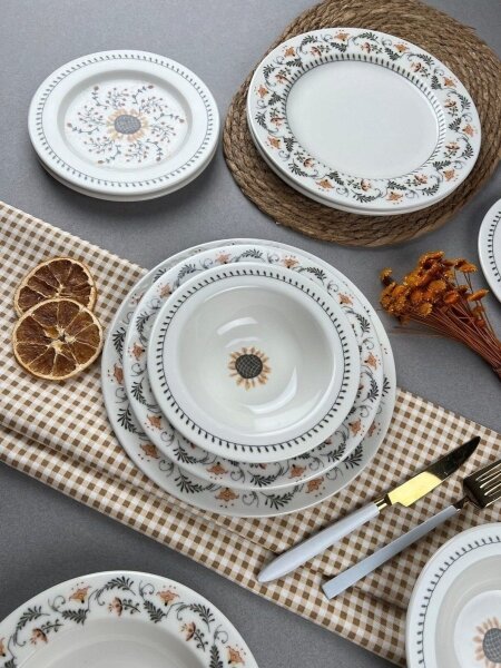 Jídelní sada 24 ks pestrobarevná/porcelán